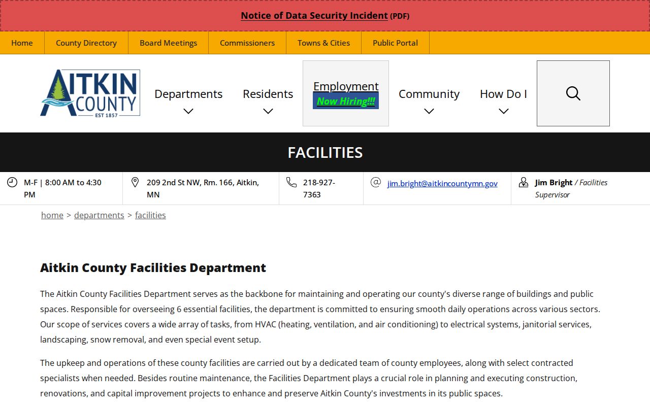 Aitkin County court docket Judicial Center and facilities information