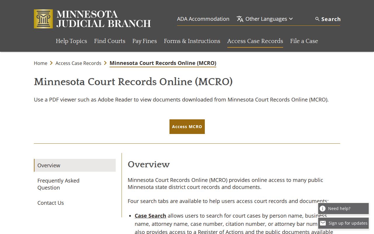 Aitkin County court docket Minnesota Court Records Online overview